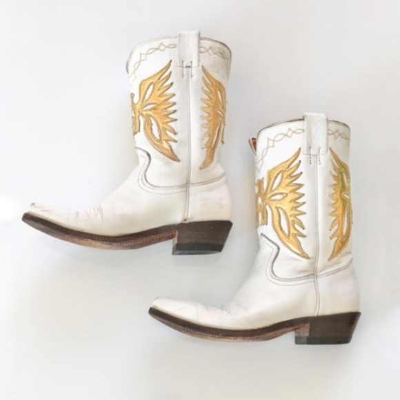 FRYE vintage metallic double eagle cowboy western boots size 7.5 8